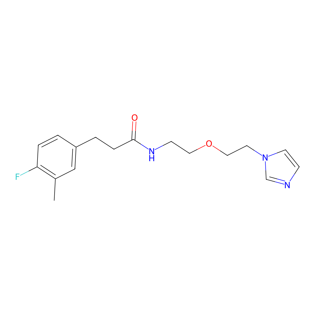 N-(2-(2-(1H-imidazol-1-yl)ethoxy)ethyl)-3-(4-fluoro-3-methylphenyl)propanamide molecular structure, CAS 2034496-66-5
