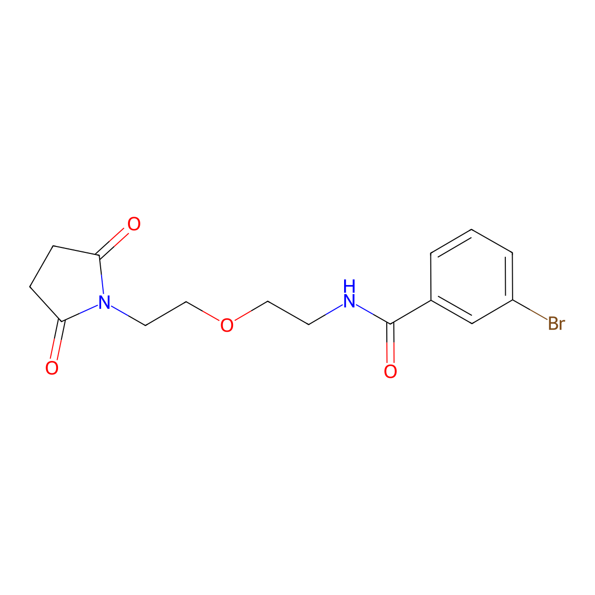 3-bromo-N-{2-[2-(2,5-dioxopyrrolidin-1-yl)ethoxy]ethyl}benzamide molecular structure, CAS 2034496-67-6