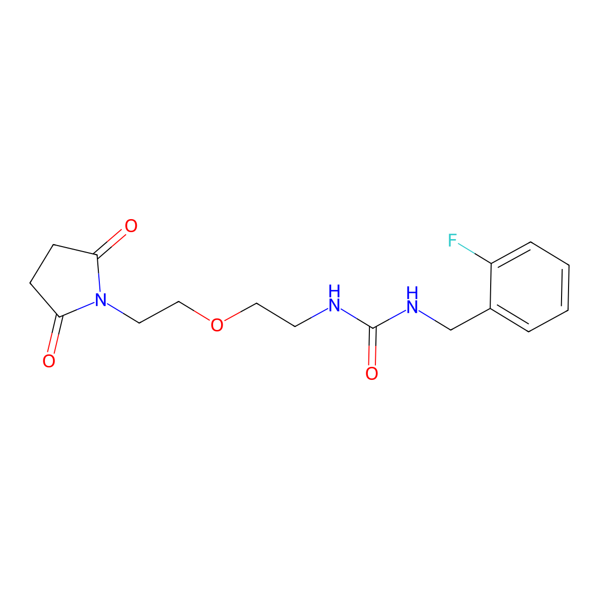 1-(2-(2-(2,5-Dioxopyrrolidin-1-yl)ethoxy)ethyl)-3-(2-fluorobenzyl)urea molecular structure, CAS 2034496-89-2