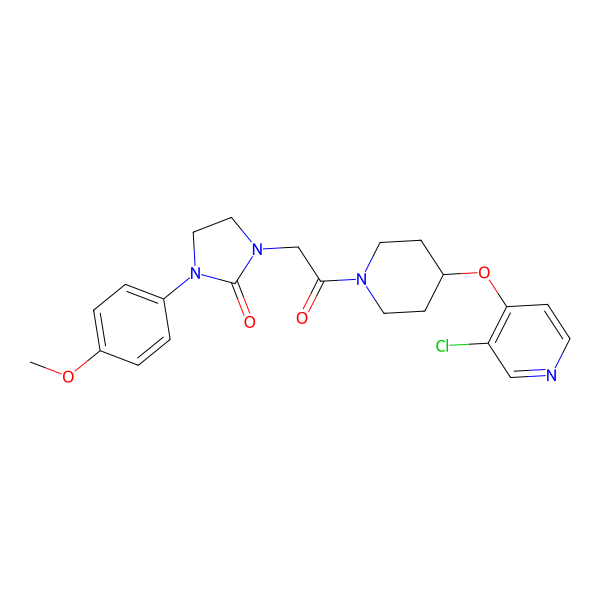 1-(2-(4-((3-Chloropyridin-4-yl)oxy)piperidin-1-yl)-2-oxoethyl)-3-(4-methoxyphenyl)imidazolidin-2-one molecular structure, CAS 2034496-91-6
