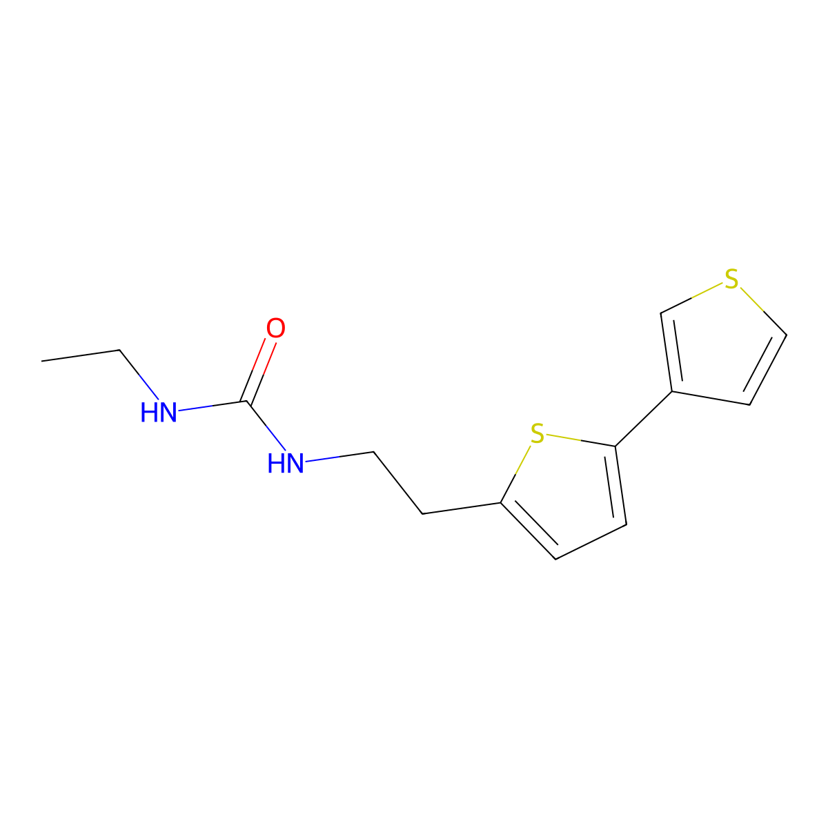 1-(2-{[2,3'-Bithiophene]-5-yl}ethyl)-3-ethylurea molecular structure, CAS 2034497-00-0