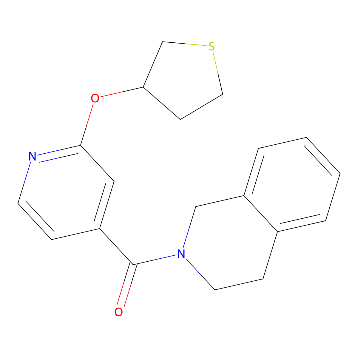 (3,4-dihydroisoquinolin-2(1H)-yl)(2-((tetrahydrothiophen-3-yl)oxy)pyridin-4-yl)methanone molecular structure, CAS 2034497-07-7