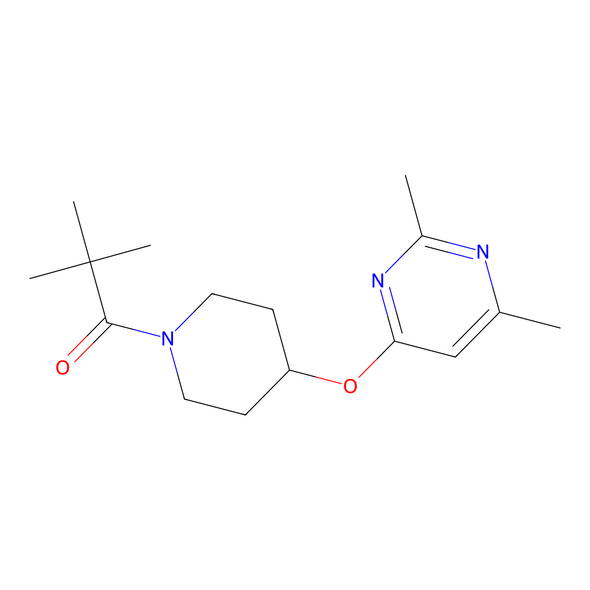 1-{4-[(2,6-Dimethylpyrimidin-4-yl)oxy]piperidin-1-yl}-2,2-dimethylpropan-1-one molecular structure, CAS 2034497-25-9