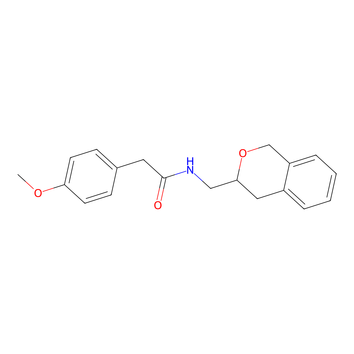 N-(isochroman-3-ylmethyl)-2-(4-methoxyphenyl)acetamide molecular structure, CAS 2034497-27-1