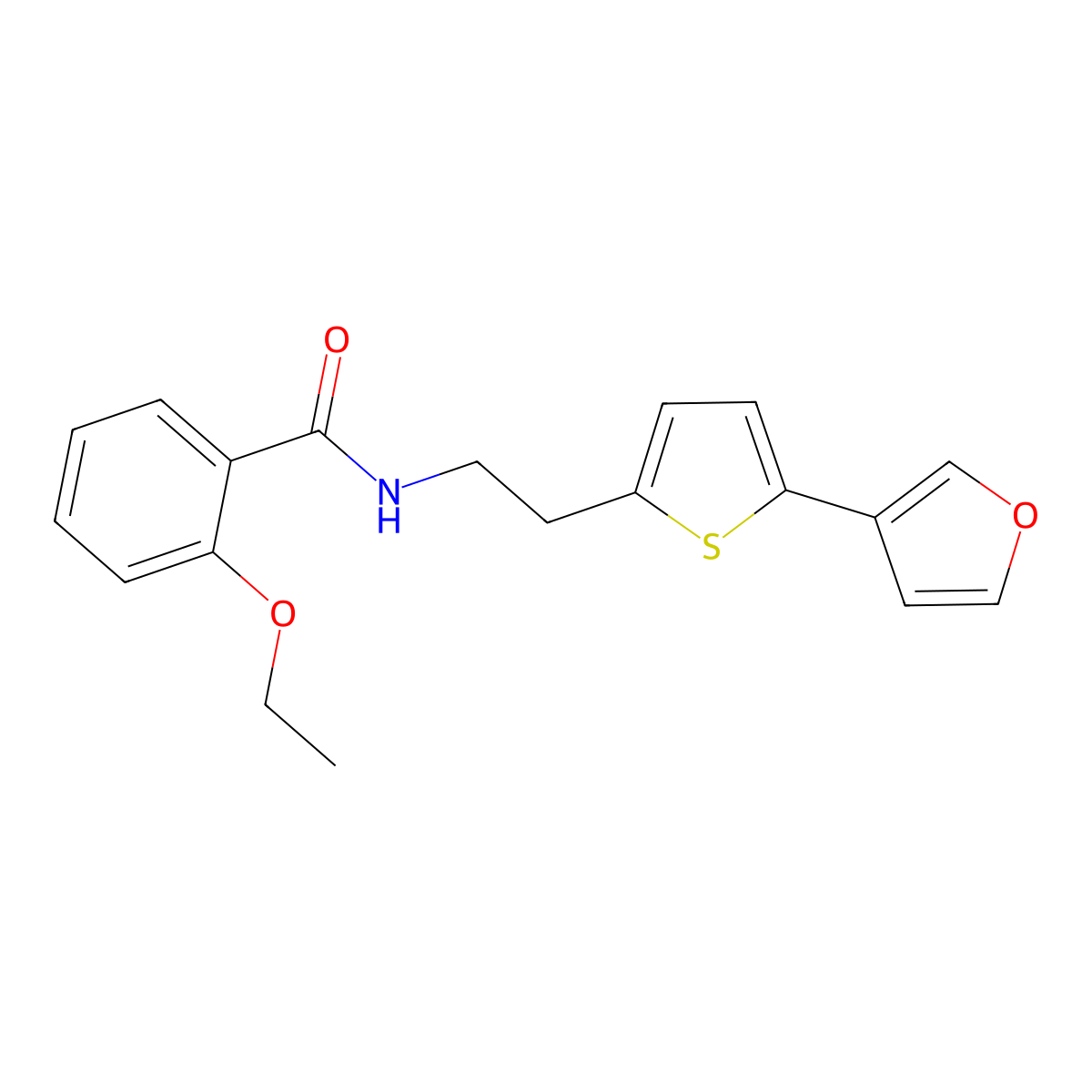 2-ethoxy-N-(2-(5-(furan-3-yl)thiophen-2-yl)ethyl)benzamide molecular structure, CAS 2034497-28-2