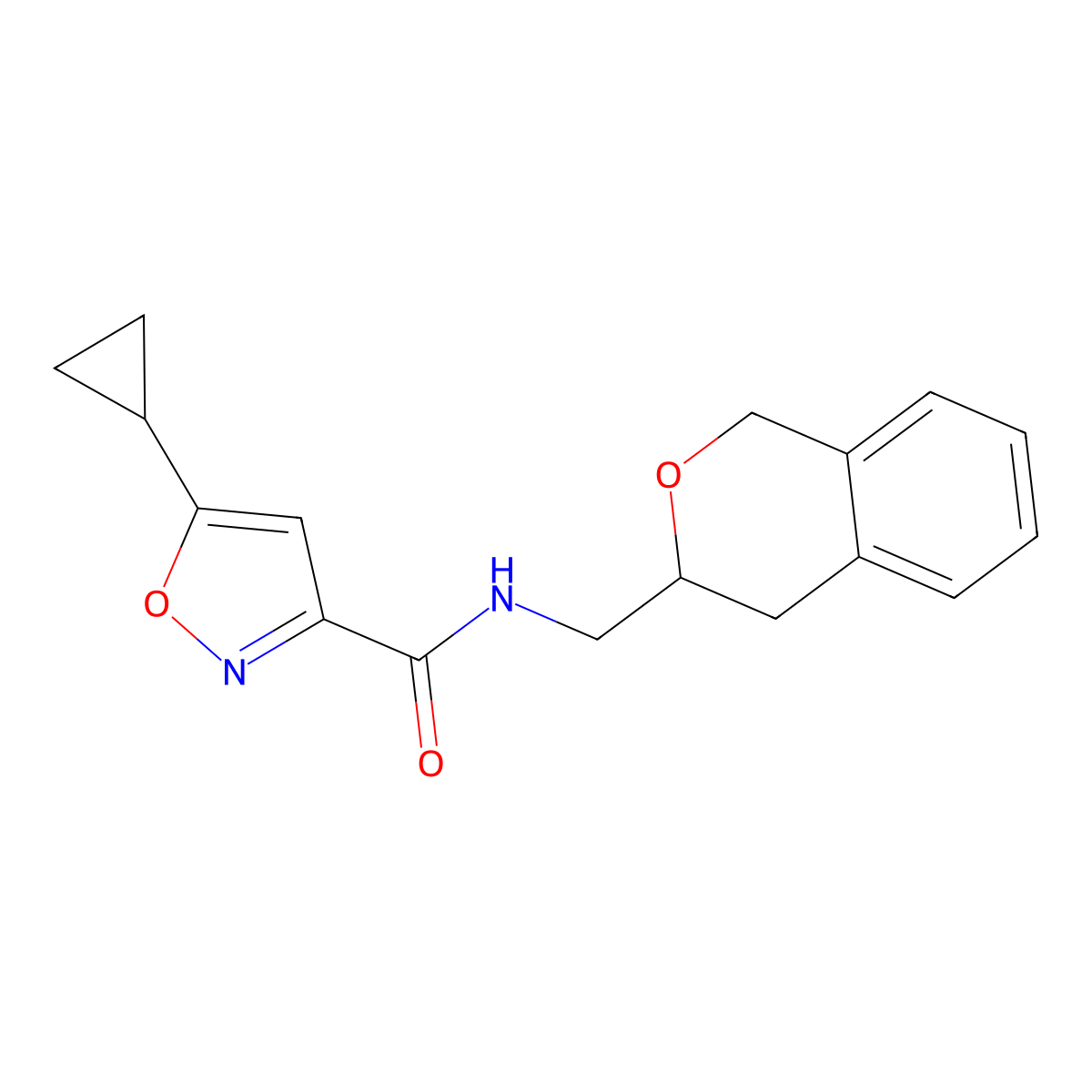 5-cyclopropyl-N-(isochroman-3-ylmethyl)isoxazole-3-carboxamide molecular structure, CAS 2034497-32-8