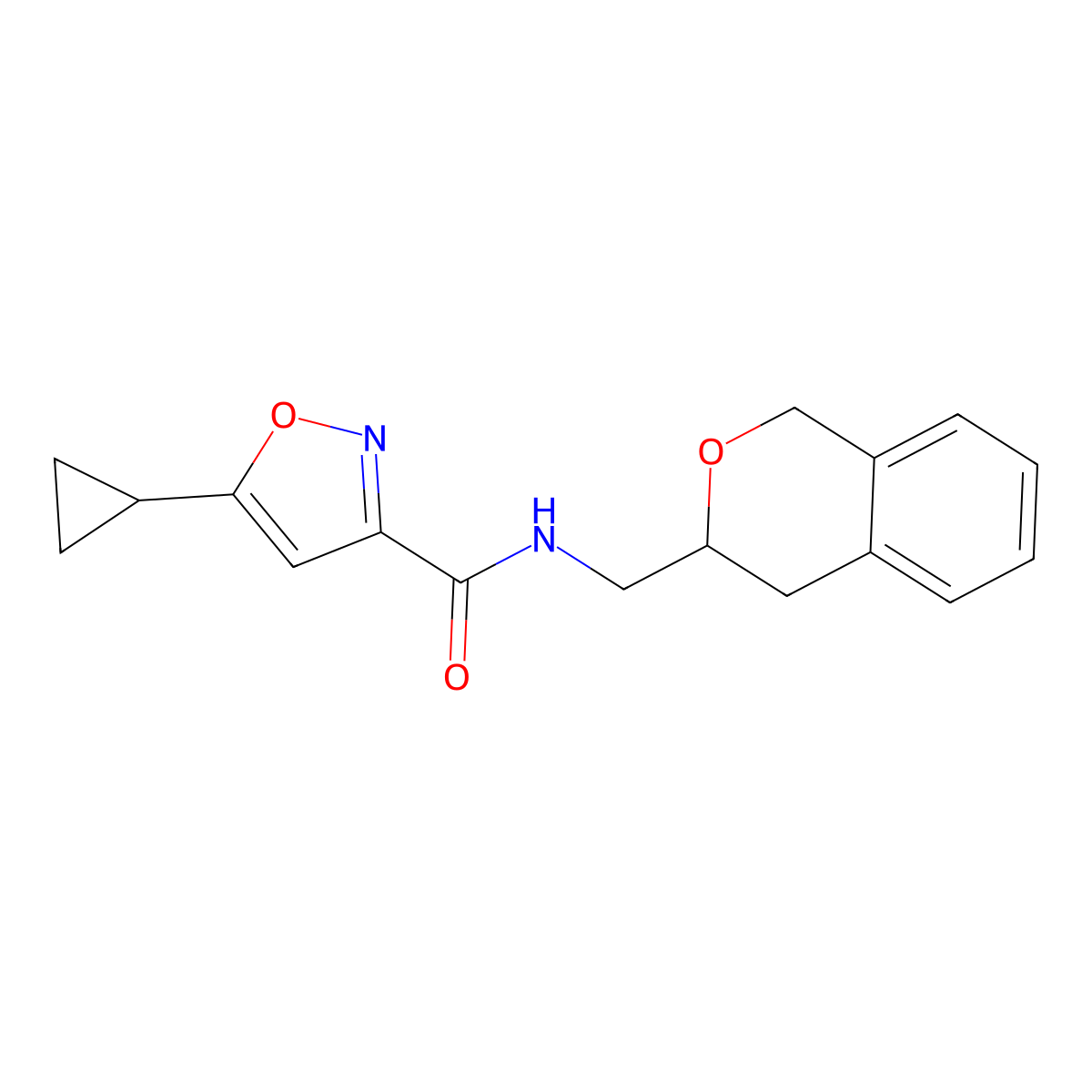 5-cyclopropyl-N-(isochroman-3-ylmethyl)isoxazole-3-carboxamide molecular structure, CAS 2034497-32-8