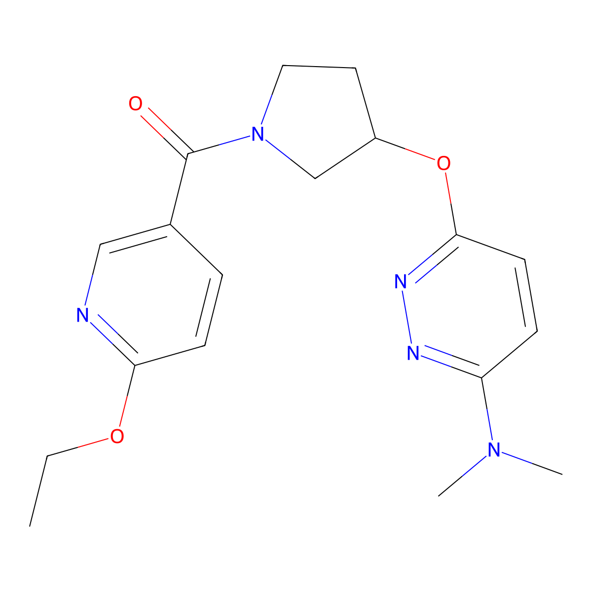 (3-((6-(Dimethylamino)pyridazin-3-yl)oxy)pyrrolidin-1-yl)(6-ethoxypyridin-3-yl)methanone molecular structure, CAS 2034497-48-6