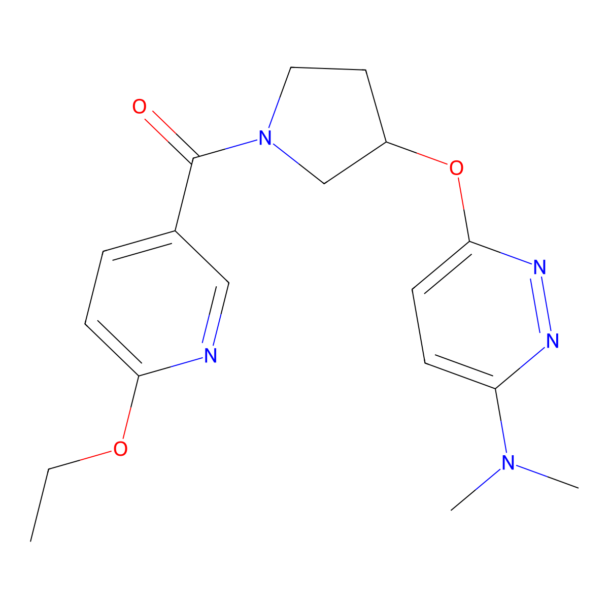 (3-((6-(Dimethylamino)pyridazin-3-yl)oxy)pyrrolidin-1-yl)(6-ethoxypyridin-3-yl)methanone molecular structure, CAS 2034497-48-6