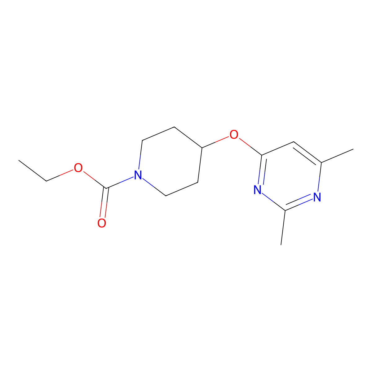 Ethyl 4-[(2,6-dimethylpyrimidin-4-yl)oxy]piperidine-1-carboxylate molecular structure, CAS 2034497-55-5