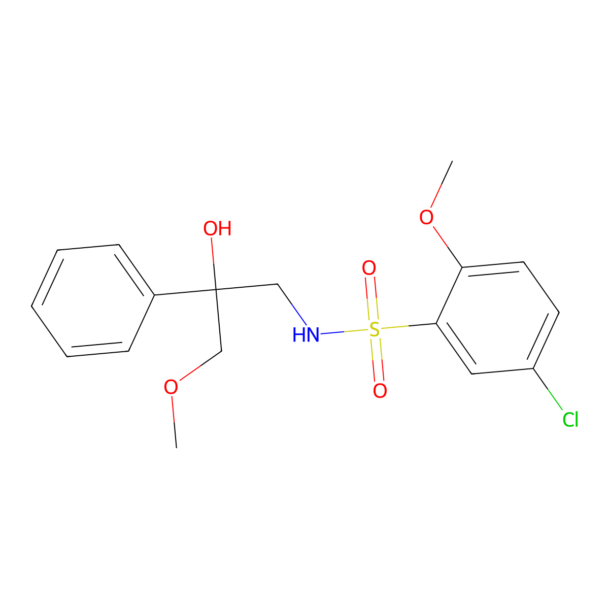 5-chloro-N-(2-hydroxy-3-methoxy-2-phenylpropyl)-2-methoxybenzenesulfonamide molecular structure, CAS 2034497-64-6