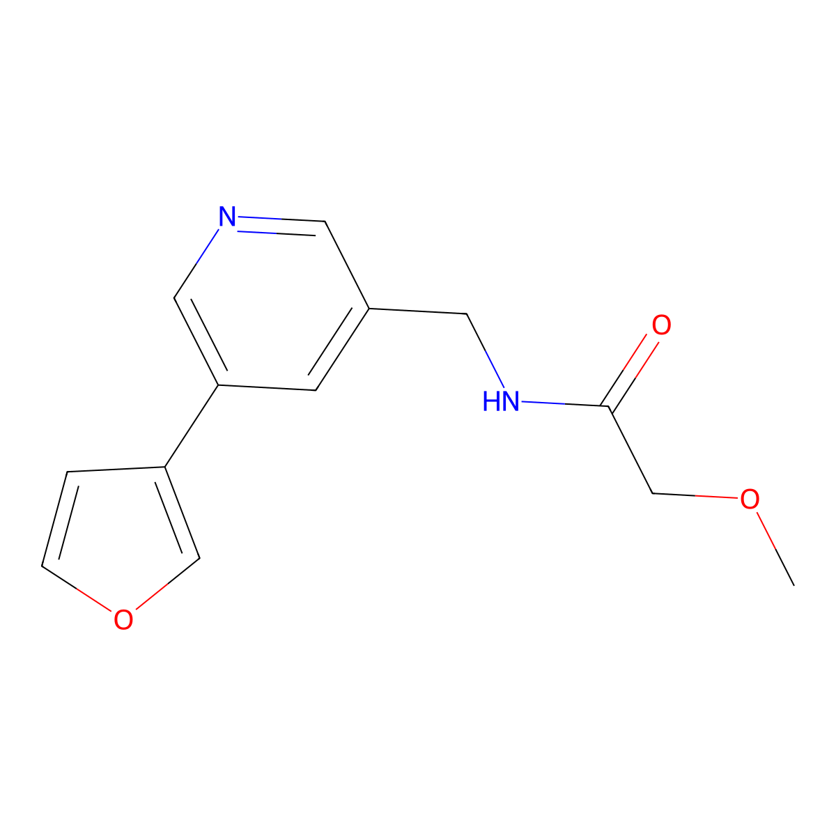 N-{[5-(furan-3-yl)pyridin-3-yl]methyl}-2-methoxyacetamide molecular structure, CAS 2034497-78-2