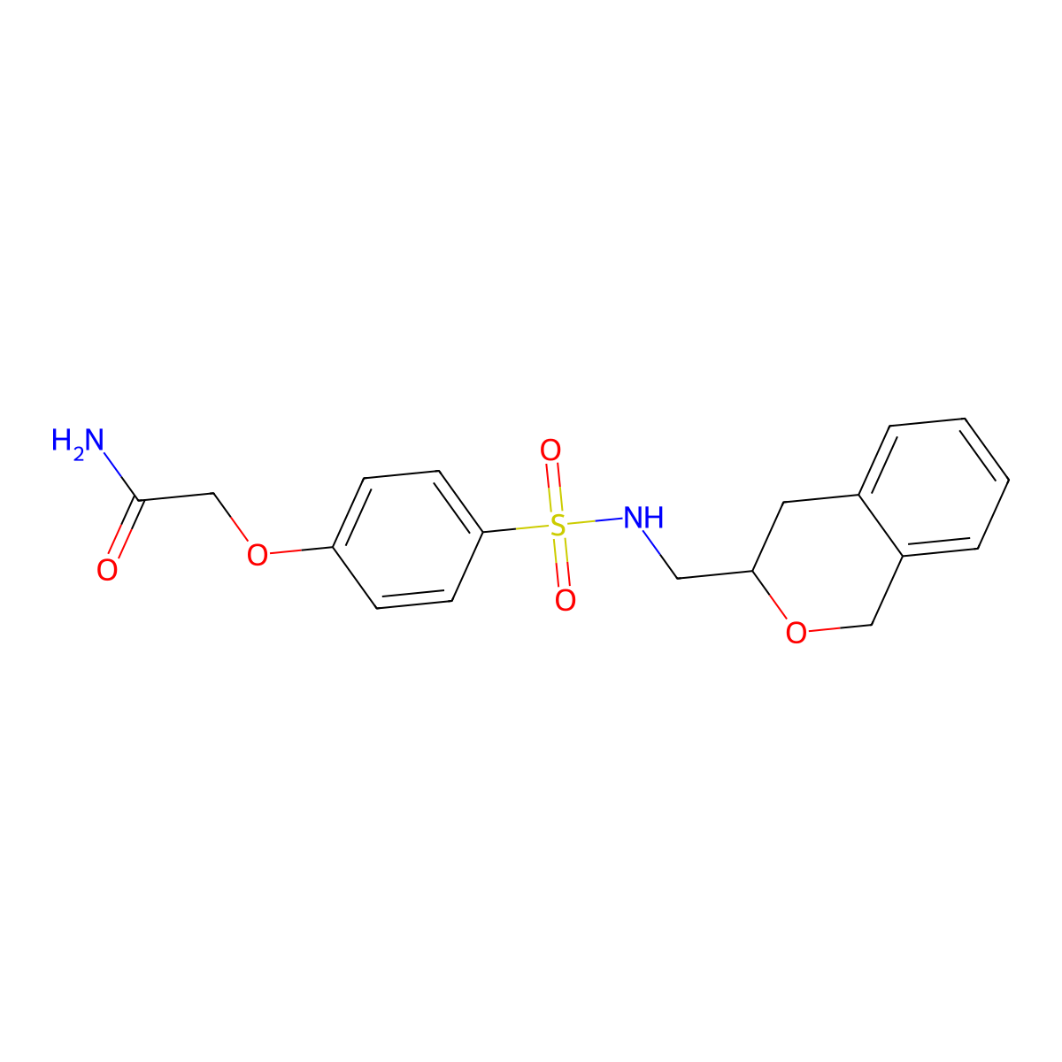 2-(4-(N-(isochroman-3-ylmethyl)sulfamoyl)phenoxy)acetamide molecular structure, CAS 2034497-86-2