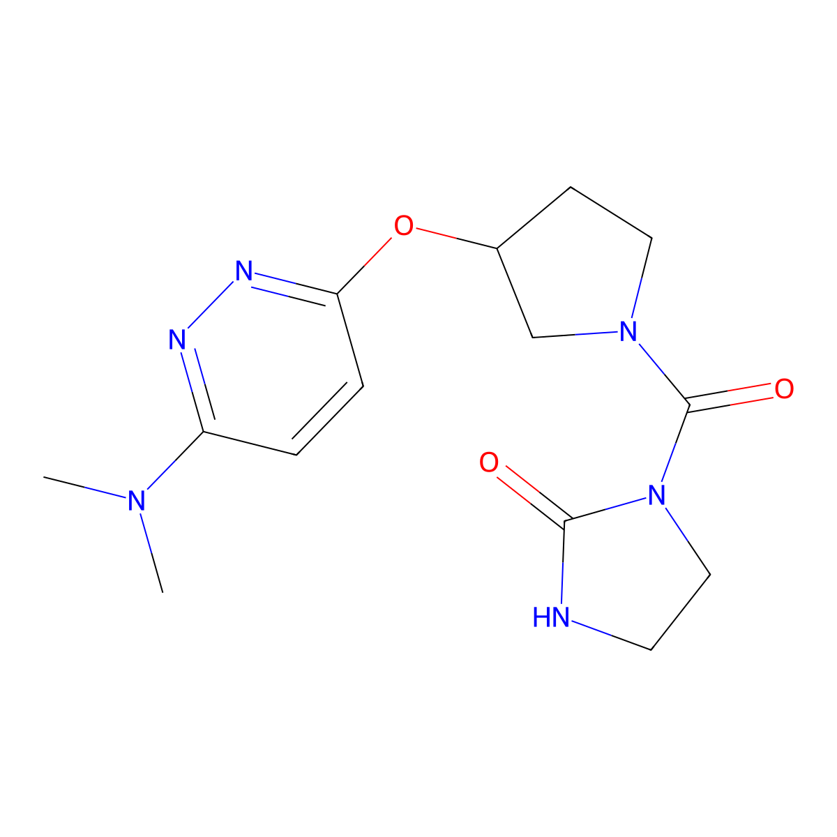 1-(3-((6-(Dimethylamino)pyridazin-3-yl)oxy)pyrrolidine-1-carbonyl)imidazolidin-2-one molecular structure, CAS 2034497-88-4