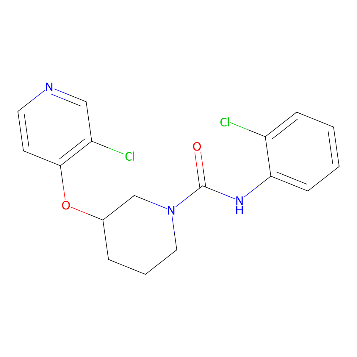 N-(2-chlorophenyl)-3-[(3-chloropyridin-4-yl)oxy]piperidine-1-carboxamide molecular structure, CAS 2034497-90-8