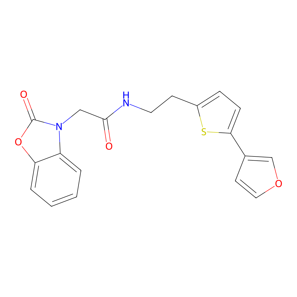 N-(2-(5-(furan-3-yl)thiophen-2-yl)ethyl)-2-(2-oxobenzo[d]oxazol-3(2H)-yl)acetamide molecular structure, CAS 2034497-91-9