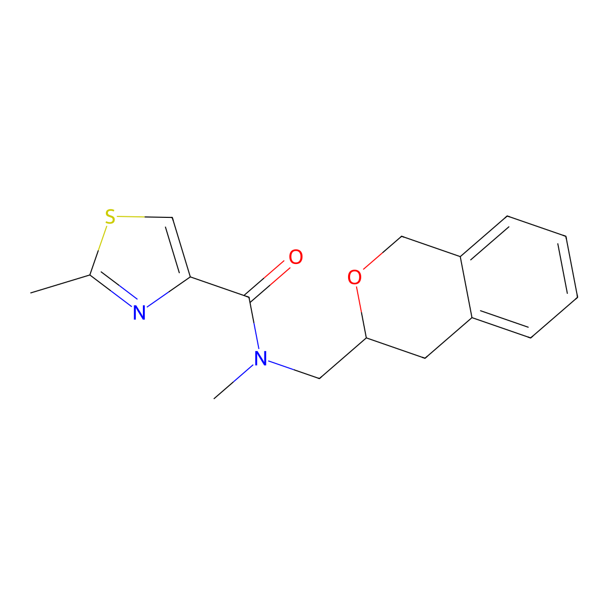 N-(isochroman-3-ylmethyl)-N,2-dimethylthiazole-4-carboxamide molecular structure, CAS 2034497-95-3
