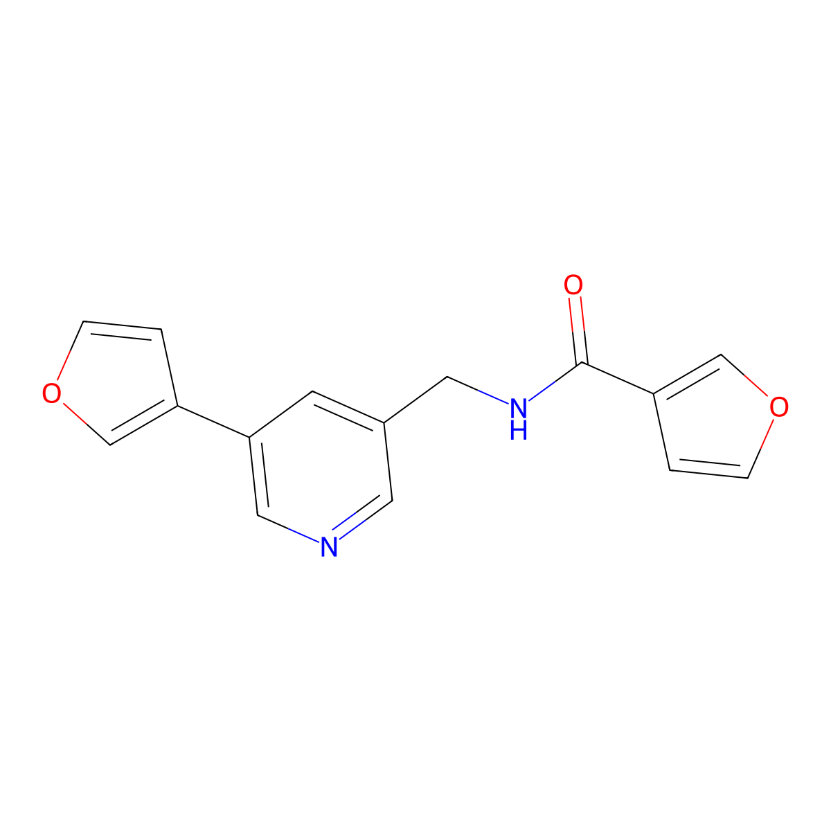 N-{[5-(furan-3-yl)pyridin-3-yl]methyl}furan-3-carboxamide molecular structure, CAS 2034498-05-8