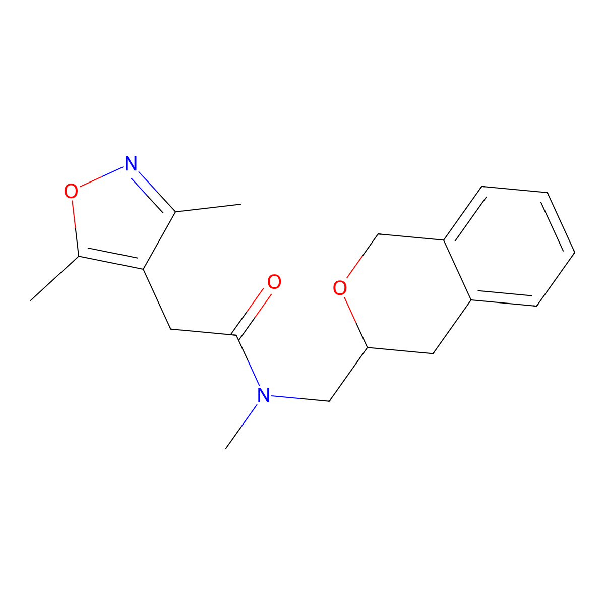 2-(3,5-dimethylisoxazol-4-yl)-N-(isochroman-3-ylmethyl)-N-methylacetamide molecular structure, CAS 2034498-25-2