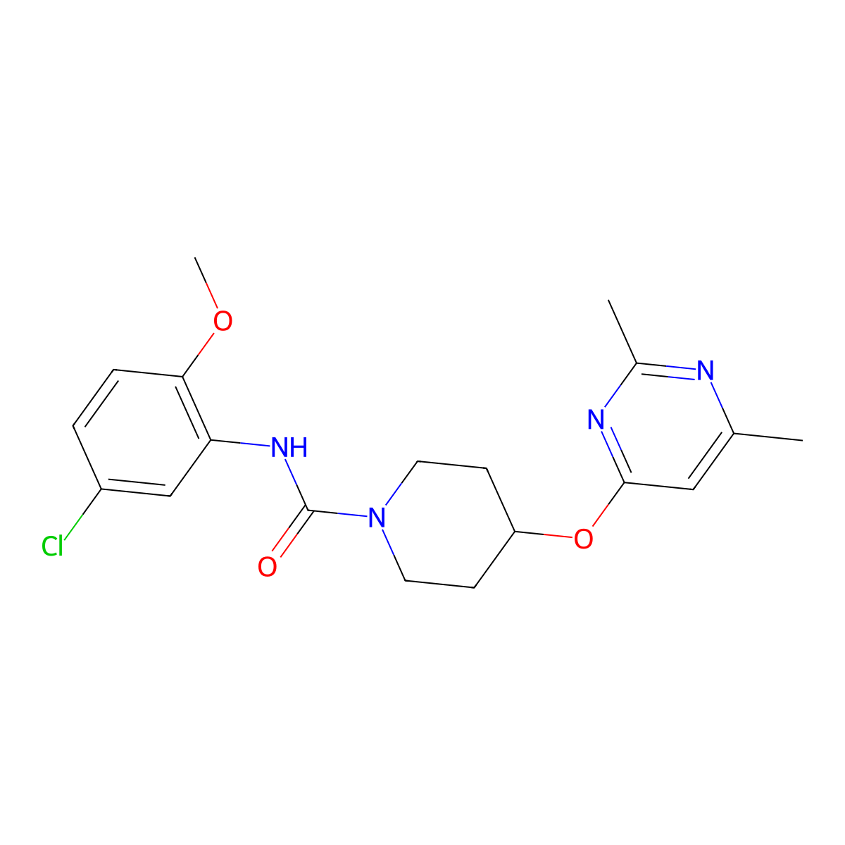 N-(5-chloro-2-methoxyphenyl)-4-((2,6-dimethylpyrimidin-4-yl)oxy)piperidine-1-carboxamide molecular structure, CAS 2034498-28-5