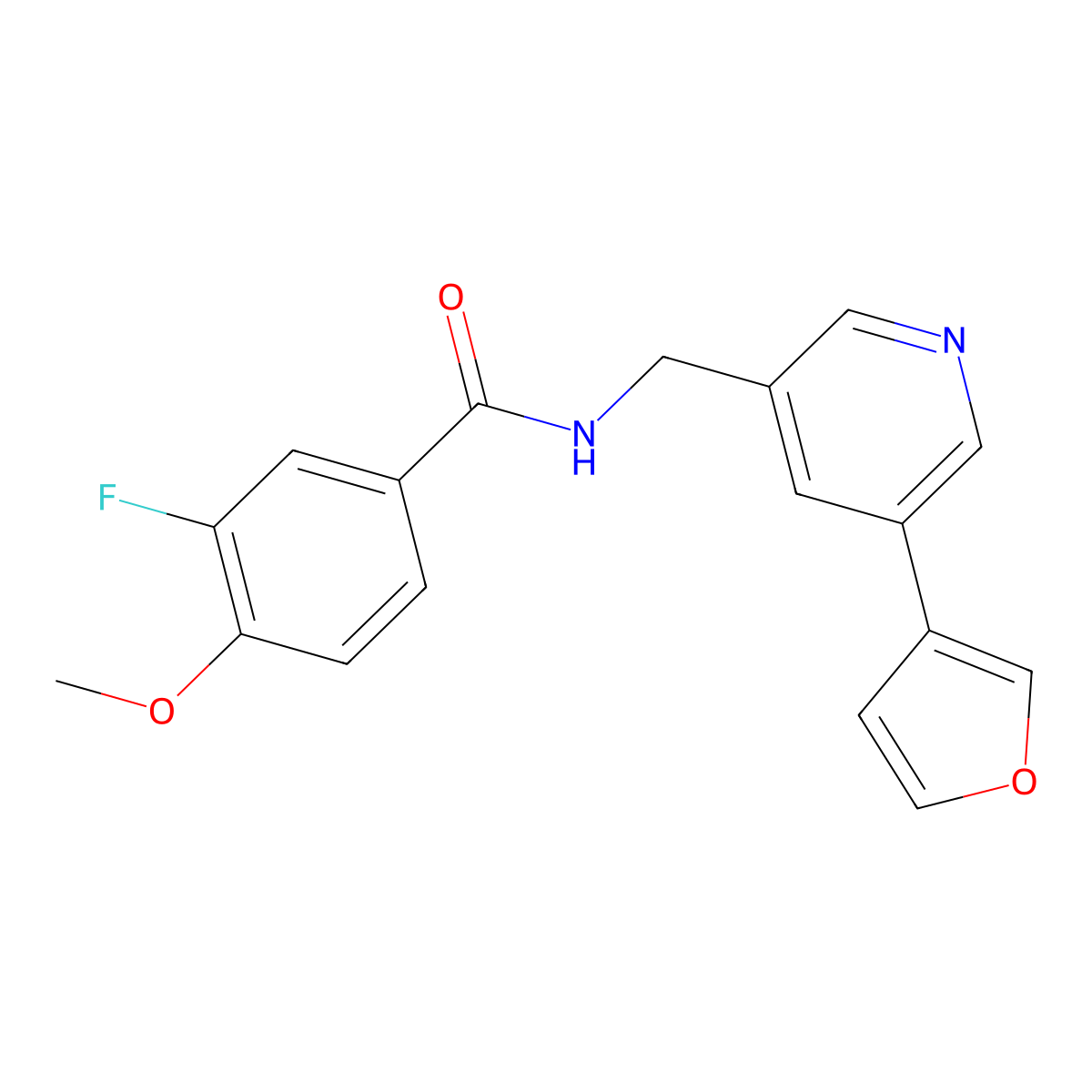 3-fluoro-N-{[5-(furan-3-yl)pyridin-3-yl]methyl}-4-methoxybenzamide molecular structure, CAS 2034498-34-3
