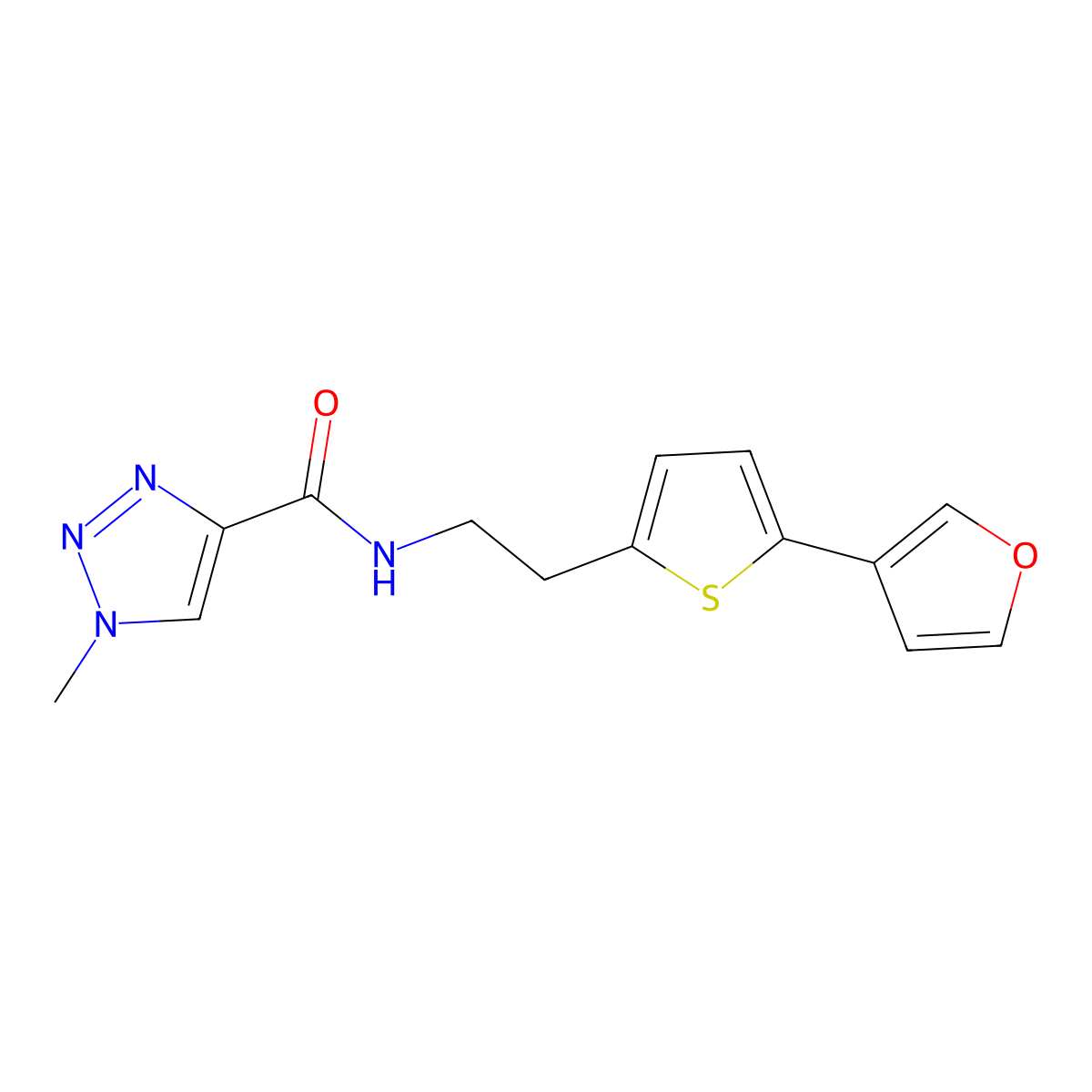 N-(2-(5-(furan-3-yl)thiophen-2-yl)ethyl)-1-methyl-1H-1,2,3-triazole-4-carboxamide molecular structure, CAS 2034498-38-7