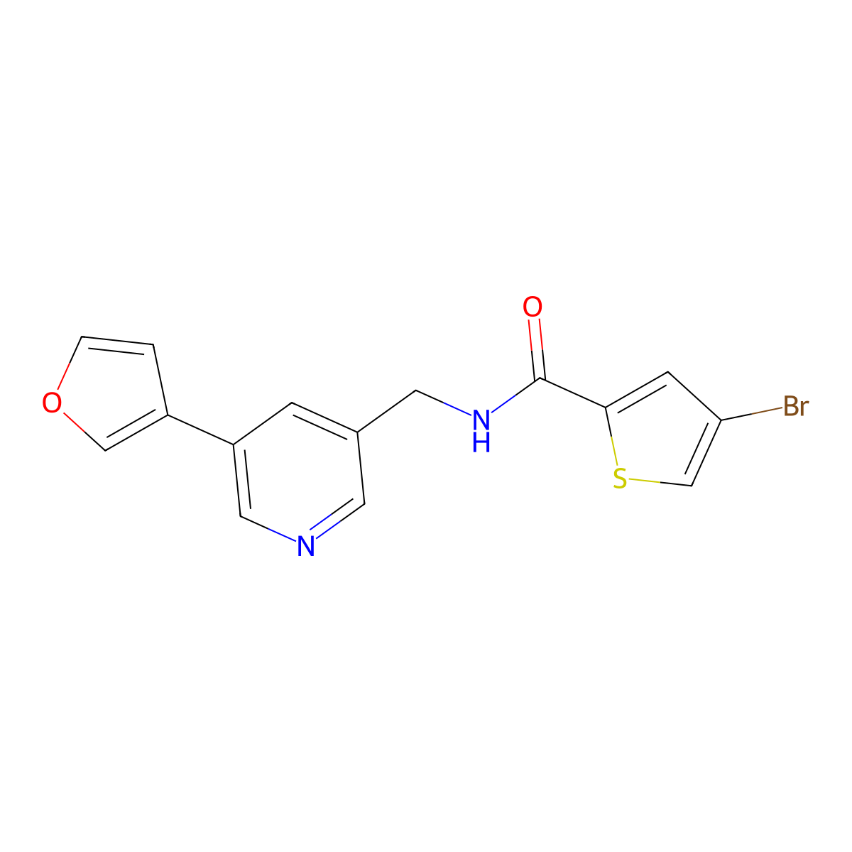 4-bromo-N-{[5-(furan-3-yl)pyridin-3-yl]methyl}thiophene-2-carboxamide molecular structure, CAS 2034498-40-1