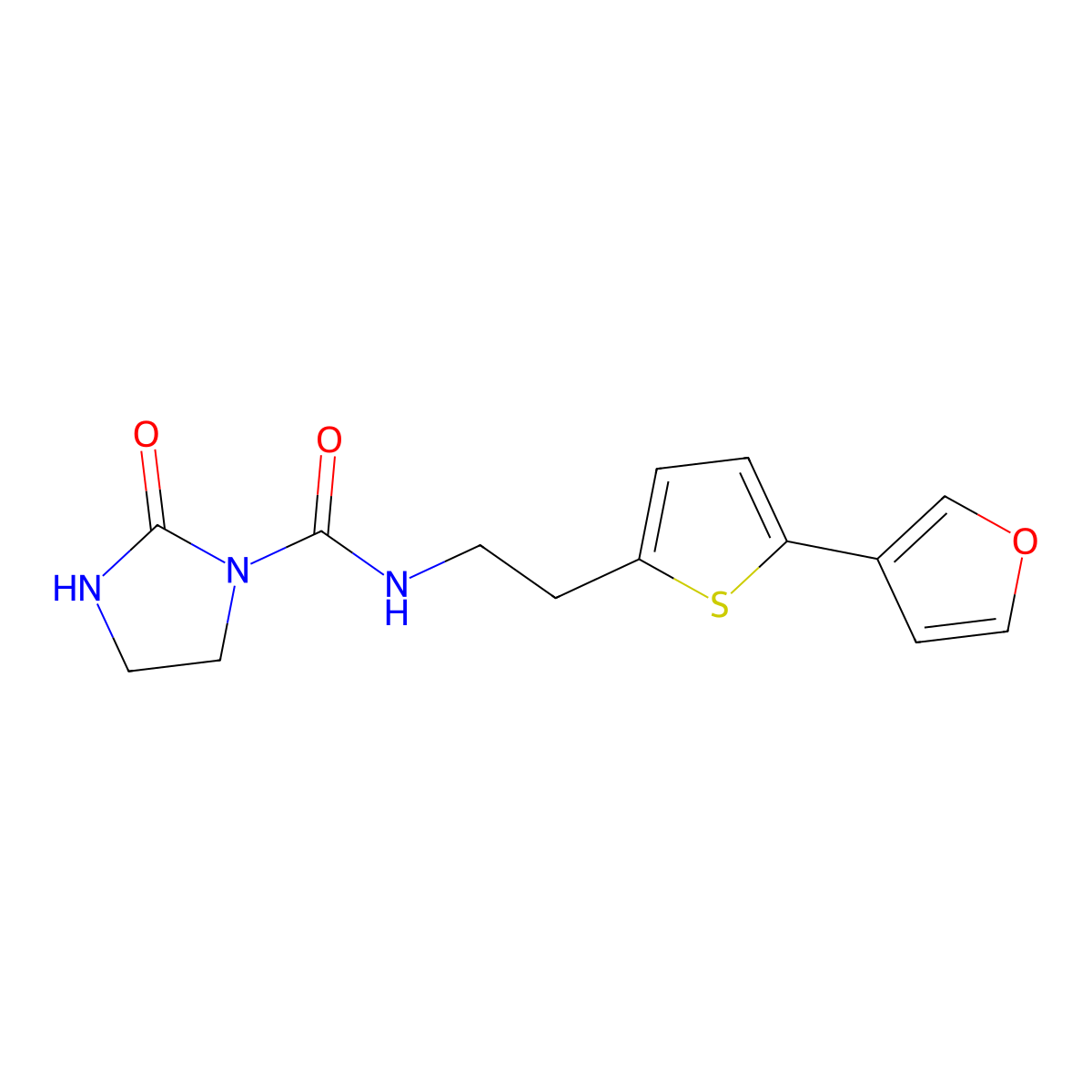N-(2-(5-(furan-3-yl)thiophen-2-yl)ethyl)-2-oxoimidazolidine-1-carboxamide molecular structure, CAS 2034498-50-3