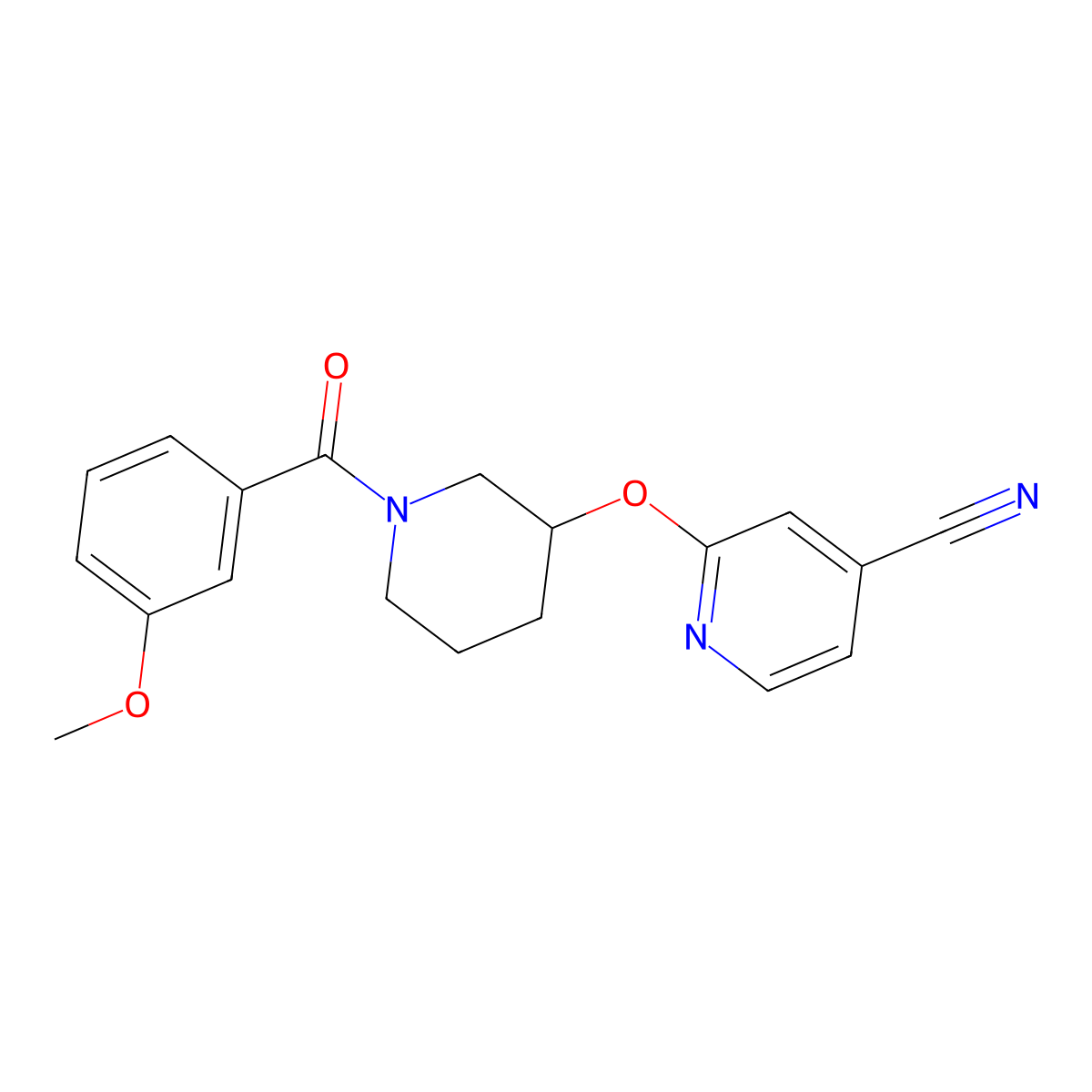 2-((1-(3-Methoxybenzoyl)piperidin-3-yl)oxy)isonicotinonitrile molecular structure, CAS 2034498-67-2