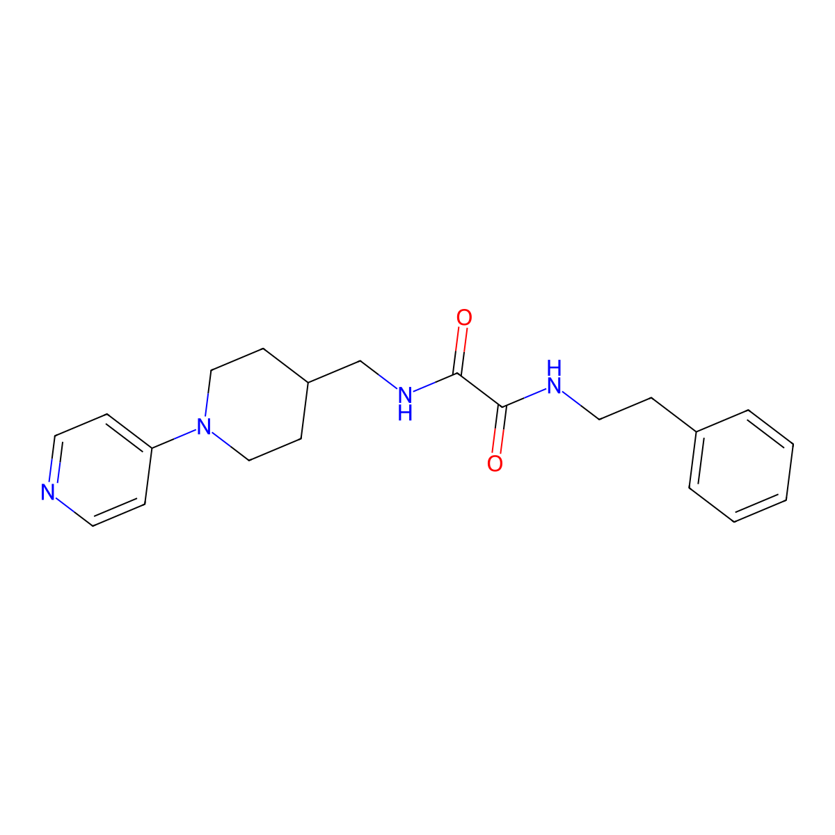 N1-phenethyl-N2-((1-(pyridin-4-yl)piperidin-4-yl)methyl)oxalamide molecular structure, CAS 2034498-85-4