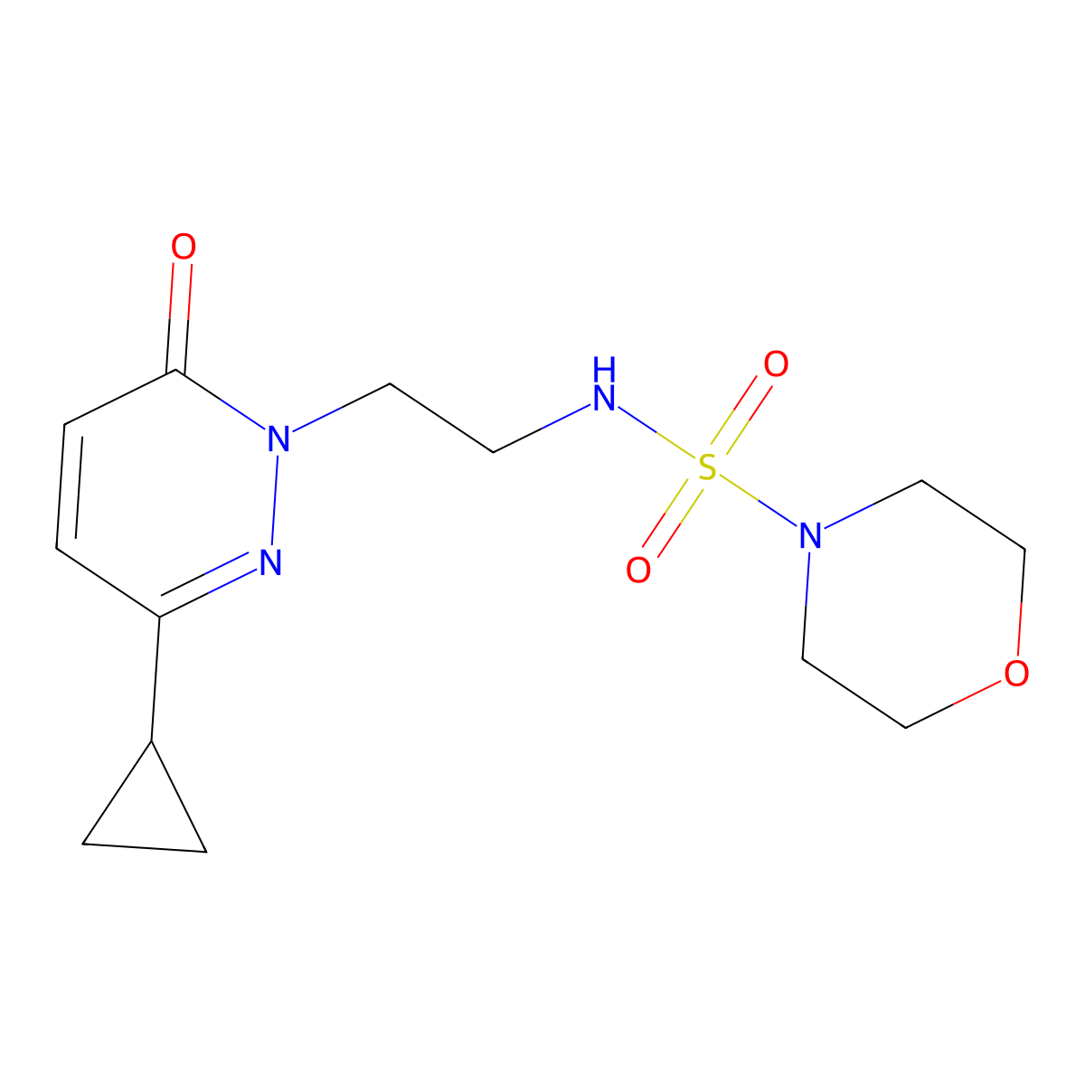 N-(2-(3-cyclopropyl-6-oxopyridazin-1(6H)-yl)ethyl)morpholine-4-sulfonamide molecular structure, CAS 2034498-91-2