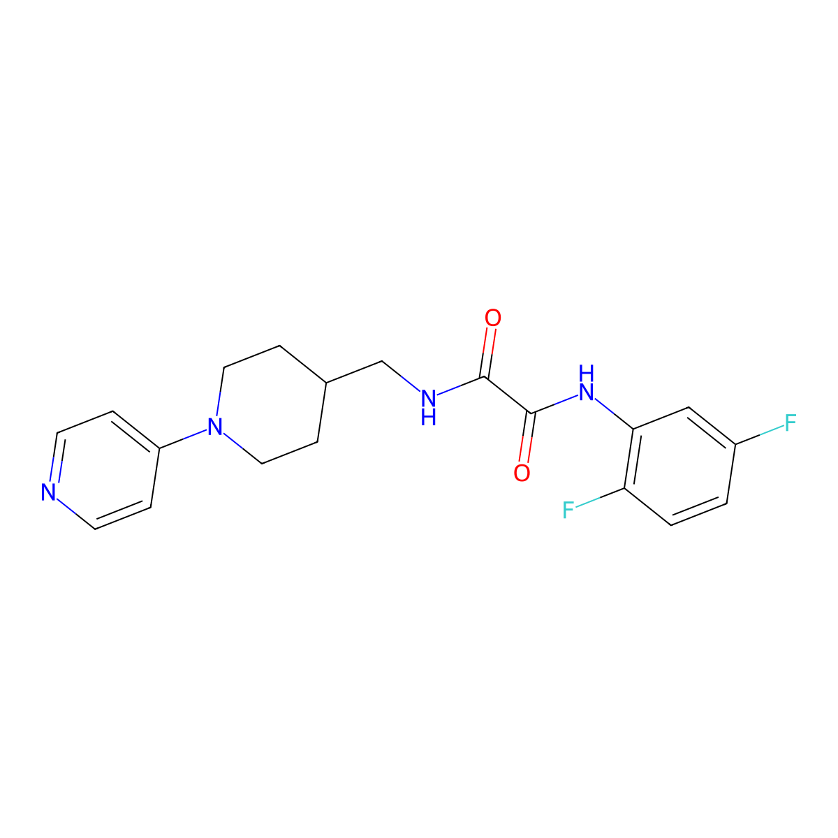 N1-(2,5-difluorophenyl)-N2-((1-(pyridin-4-yl)piperidin-4-yl)methyl)oxalamide molecular structure, CAS 2034498-93-4