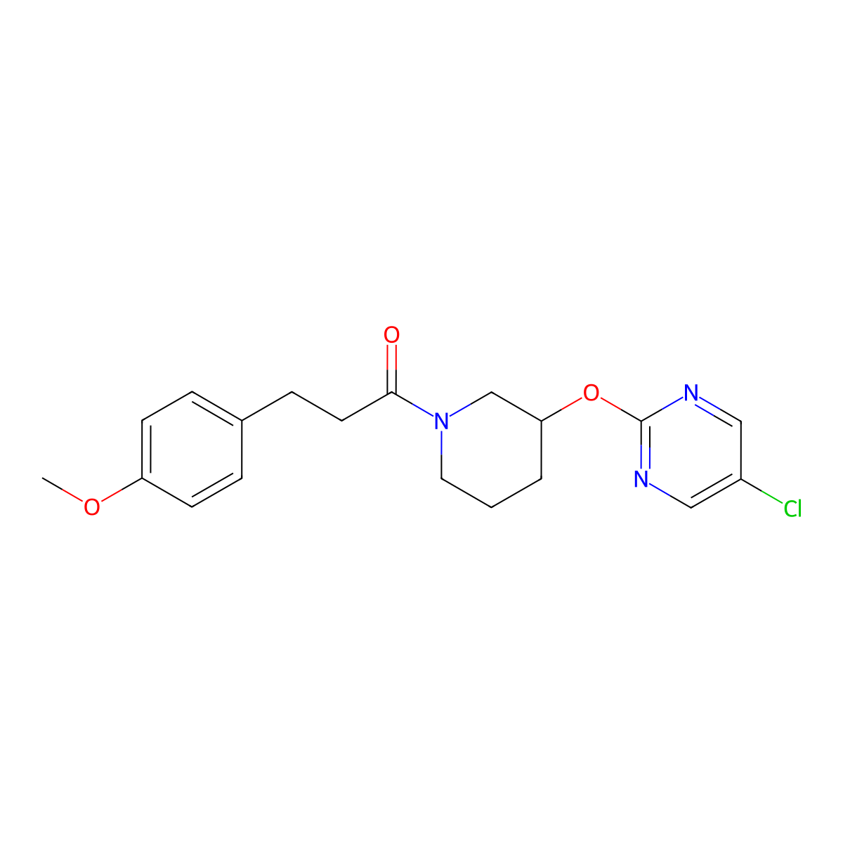 1-{3-[(5-Chloropyrimidin-2-yl)oxy]piperidin-1-yl}-3-(4-methoxyphenyl)propan-1-one molecular structure, CAS 2034498-97-8
