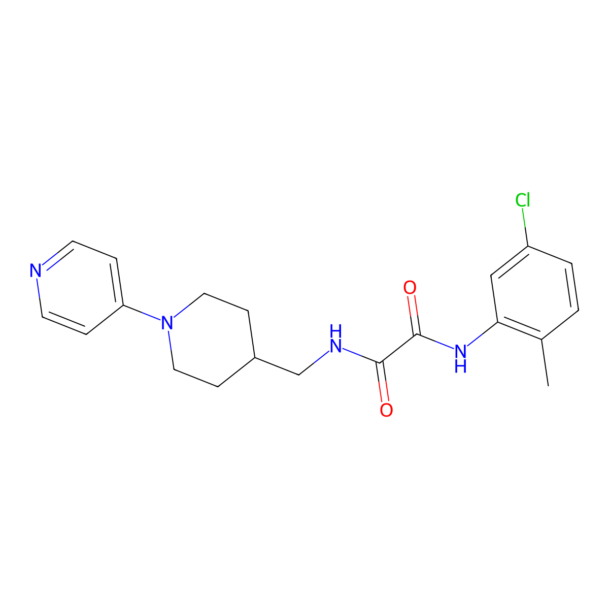 N1-(5-chloro-2-methylphenyl)-N2-((1-(pyridin-4-yl)piperidin-4-yl)methyl)oxalamide molecular structure, CAS 2034499-01-7