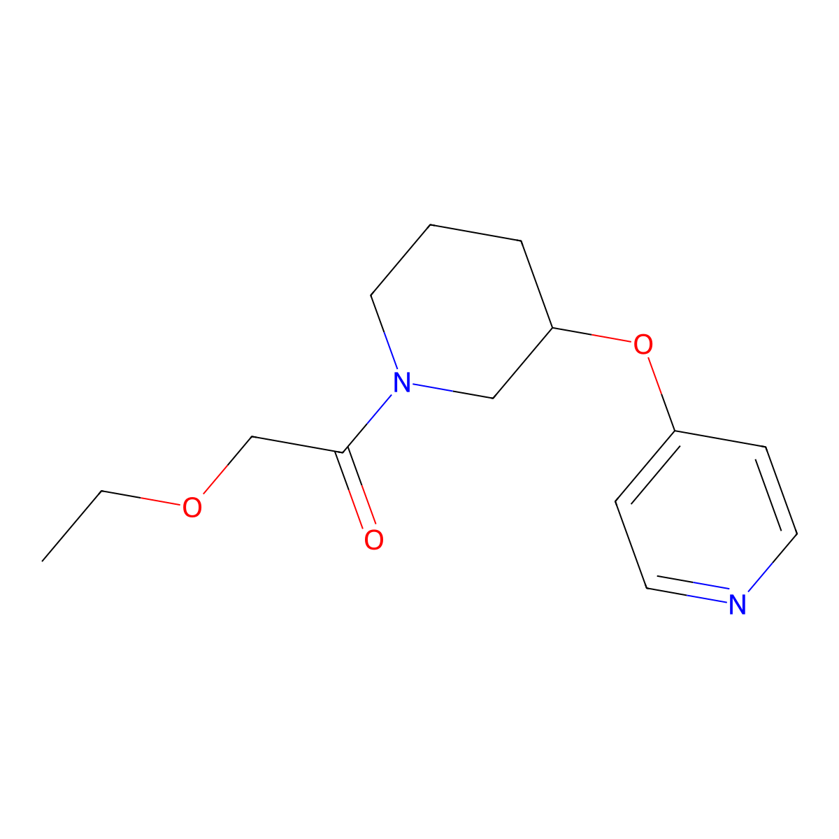 2-Ethoxy-1-(3-(pyridin-4-yloxy)piperidin-1-yl)ethanone molecular structure, CAS 2034499-02-8