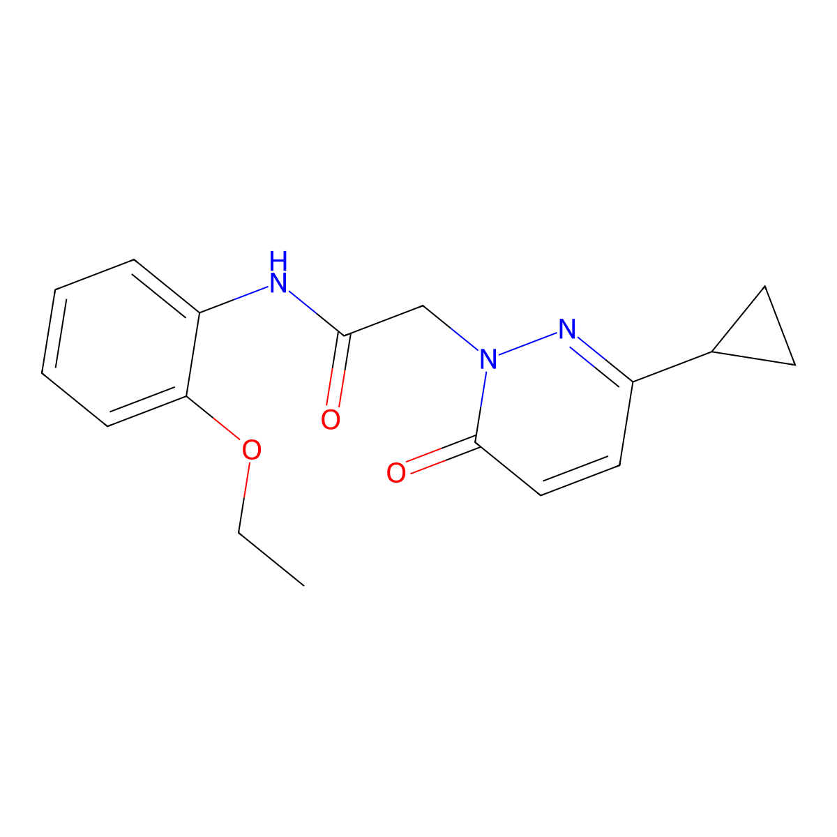 2-(3-cyclopropyl-6-oxopyridazin-1(6H)-yl)-N-(2-ethoxyphenyl)acetamide molecular structure, CAS 2034499-08-4