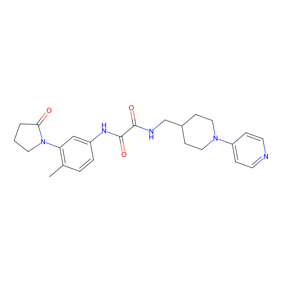 N1-(4-methyl-3-(2-oxopyrrolidin-1-yl)phenyl)-N2-((1-(pyridin-4-yl)piperidin-4-yl)methyl)oxalamide molecular structure, CAS 2034499-09-5