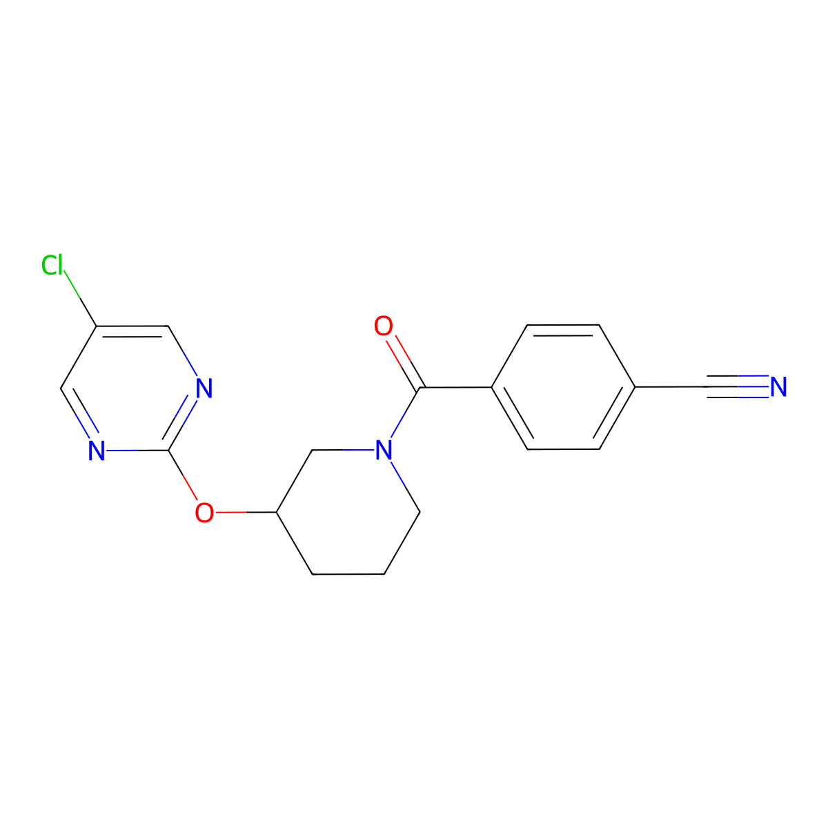4-{3-[(5-Chloropyrimidin-2-yl)oxy]piperidine-1-carbonyl}benzonitrile molecular structure, CAS 2034499-18-6
