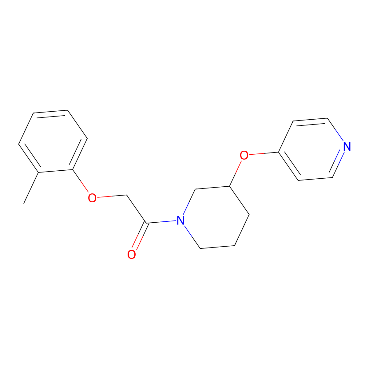 1-(3-(Pyridin-4-yloxy)piperidin-1-yl)-2-(o-tolyloxy)ethanone molecular structure, CAS 2034499-22-2