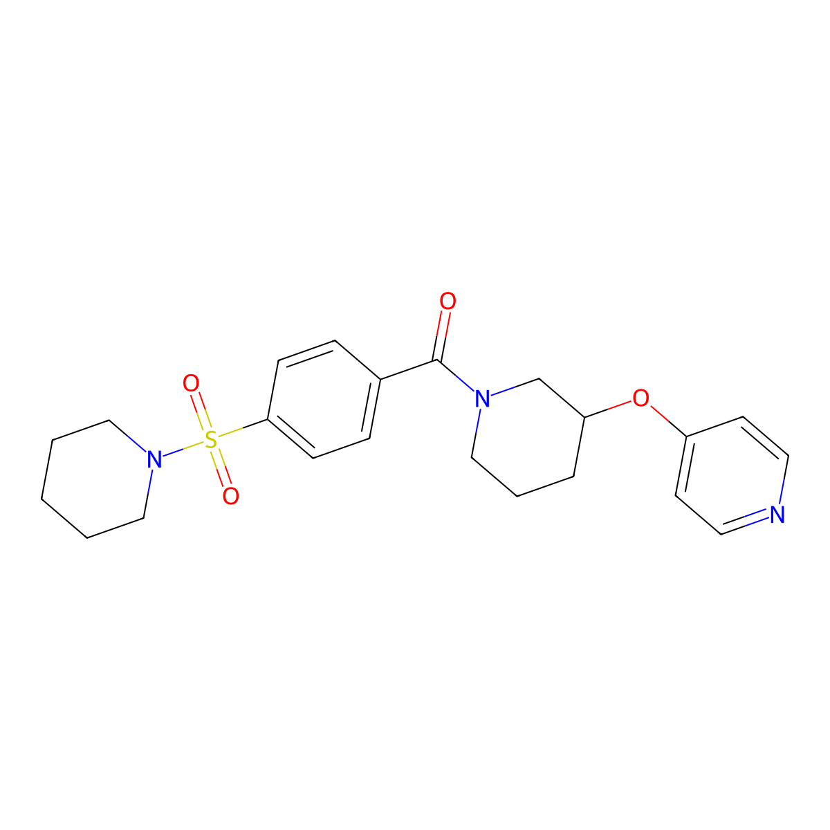 (4-(Piperidin-1-ylsulfonyl)phenyl)(3-(pyridin-4-yloxy)piperidin-1-yl)methanone molecular structure, CAS 2034499-28-8