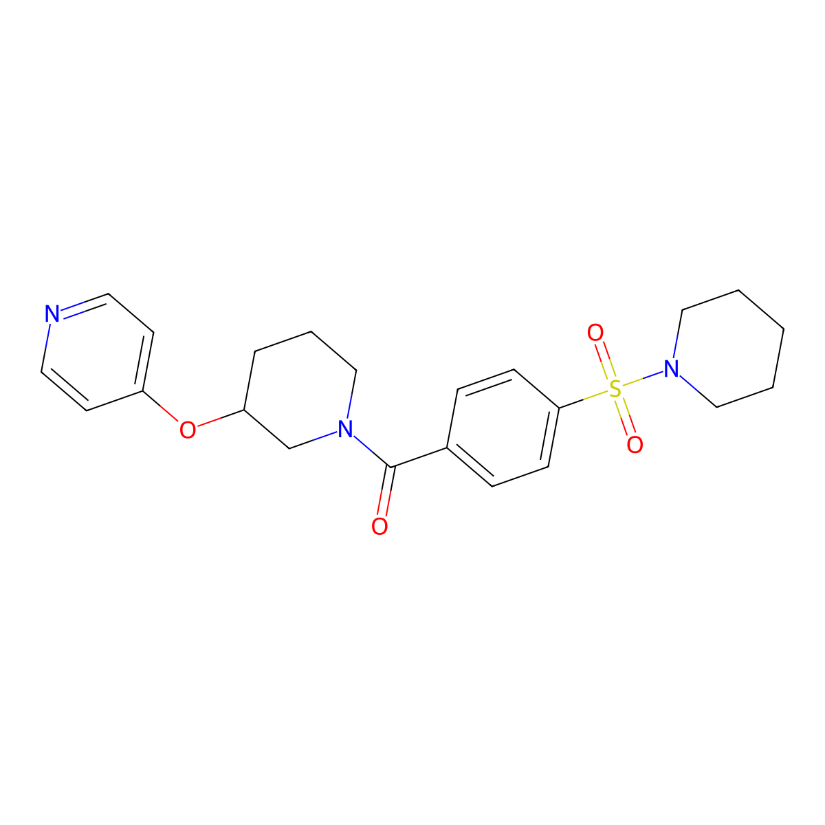 (4-(Piperidin-1-ylsulfonyl)phenyl)(3-(pyridin-4-yloxy)piperidin-1-yl)methanone molecular structure, CAS 2034499-28-8