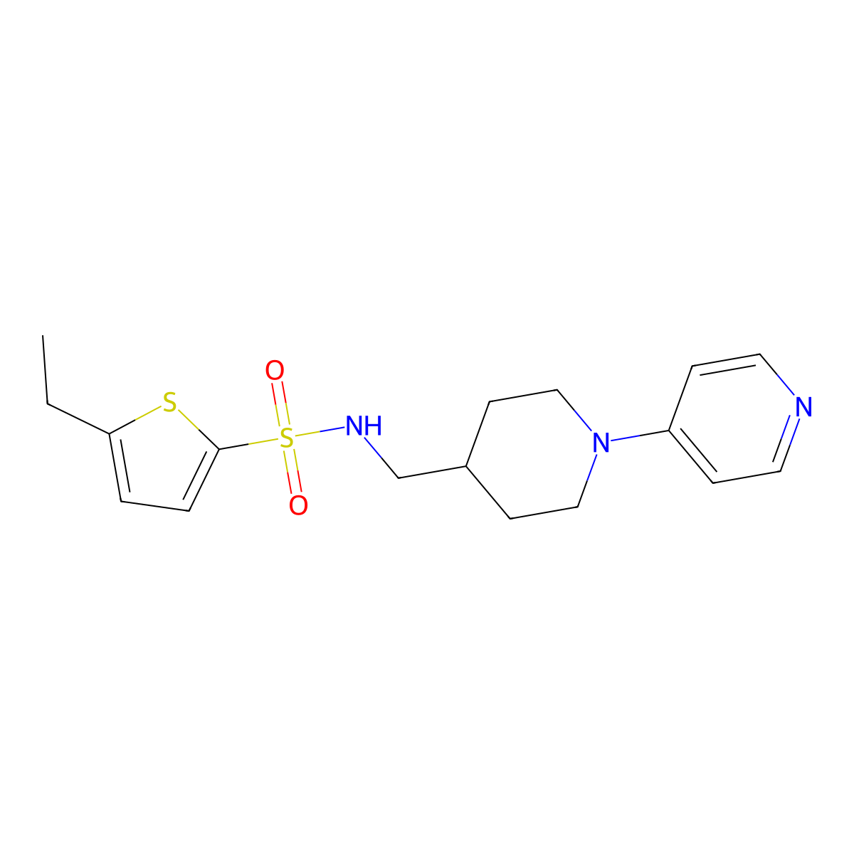 5-ethyl-N-{[1-(pyridin-4-yl)piperidin-4-yl]methyl}thiophene-2-sulfonamide molecular structure, CAS 2034499-29-9