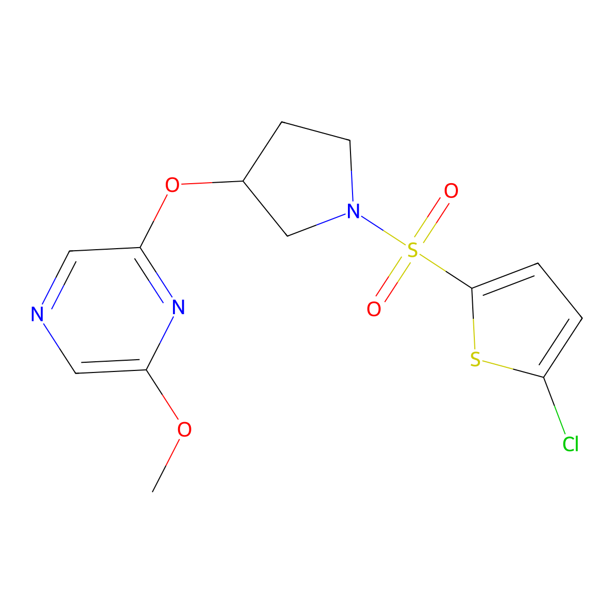 2-((1-((5-Chlorothiophen-2-yl)sulfonyl)pyrrolidin-3-yl)oxy)-6-methoxypyrazine molecular structure, CAS 2034499-37-9