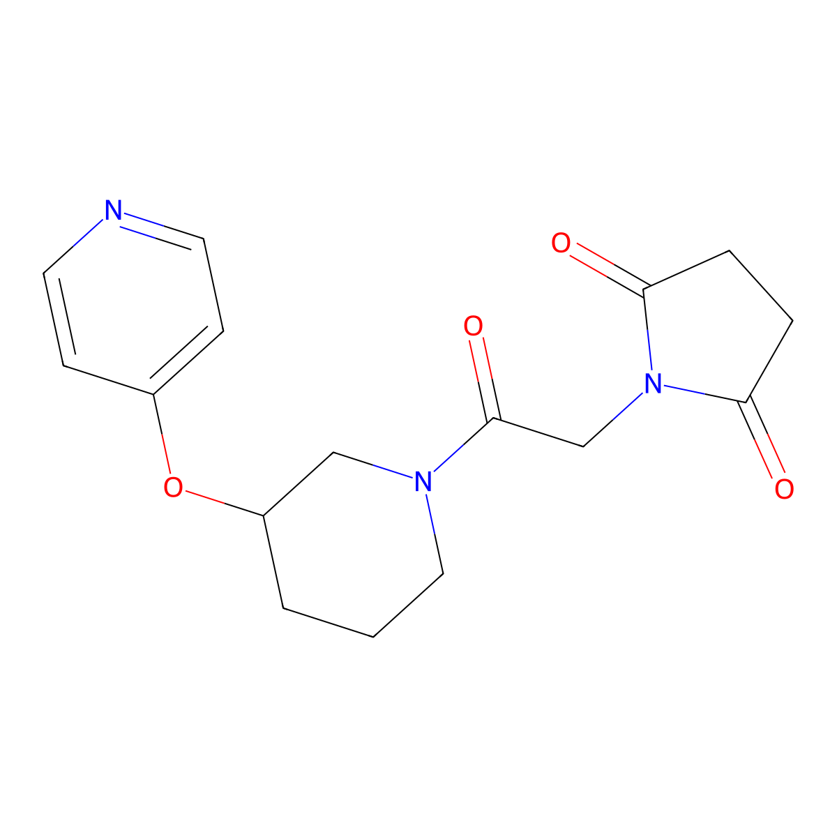 1-{2-Oxo-2-[3-(pyridin-4-yloxy)piperidin-1-yl]ethyl}pyrrolidine-2,5-dione molecular structure, CAS 2034499-40-4