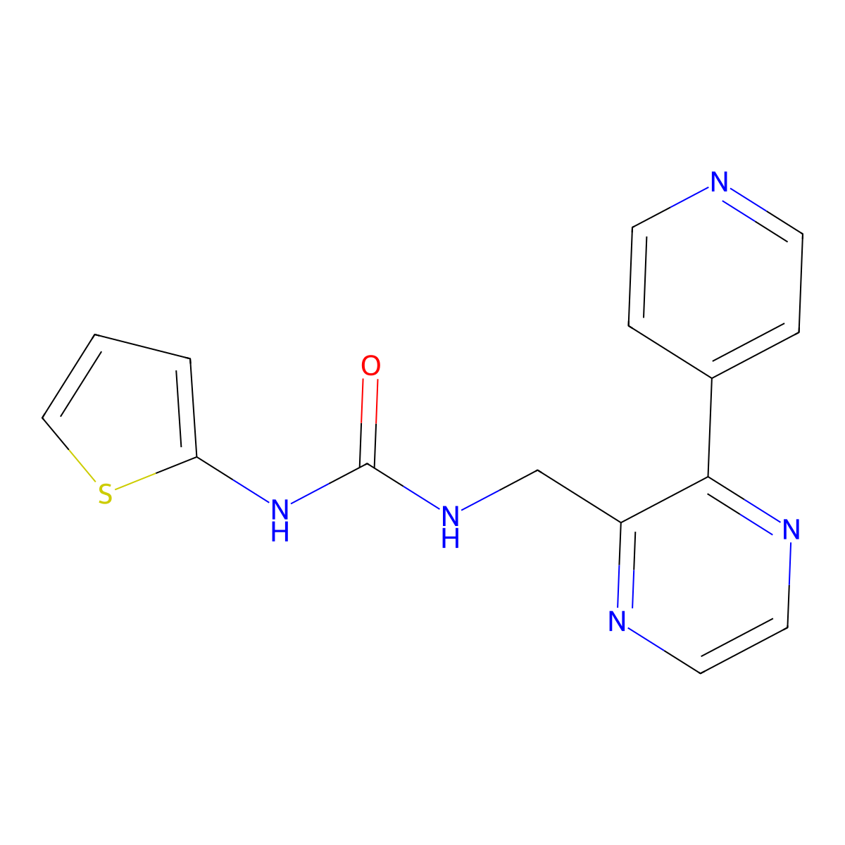1-((3-(Pyridin-4-yl)pyrazin-2-yl)methyl)-3-(thiophen-2-yl)urea molecular structure, CAS 2034499-41-5