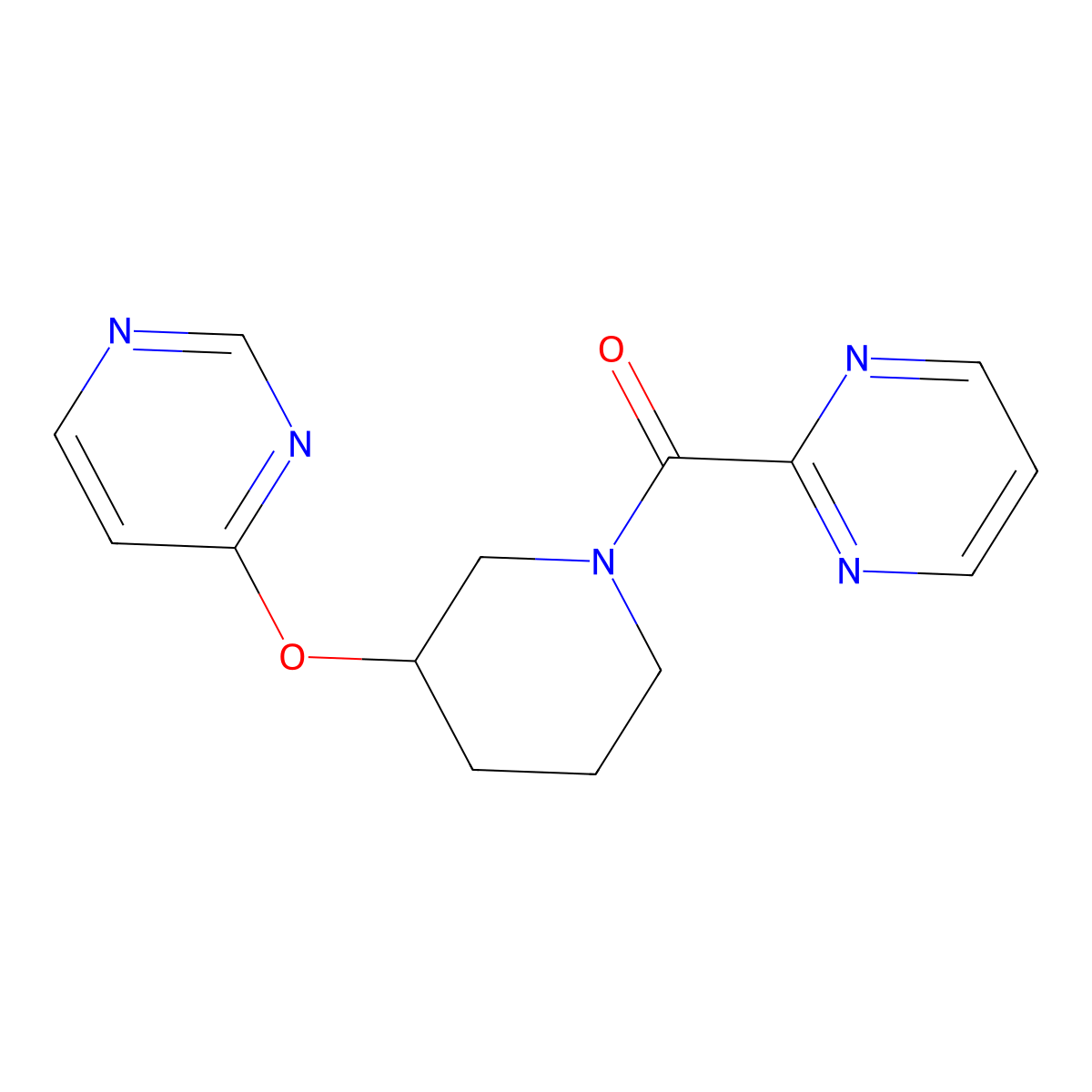 2-[3-(Pyrimidin-4-yloxy)piperidine-1-carbonyl]pyrimidine molecular structure, CAS 2034499-50-6