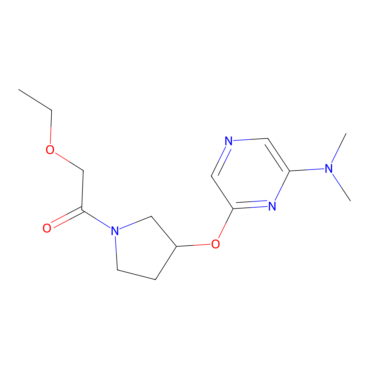 1-(3-((6-(Dimethylamino)pyrazin-2-yl)oxy)pyrrolidin-1-yl)-2-ethoxyethanone molecular structure, CAS 2034499-64-2
