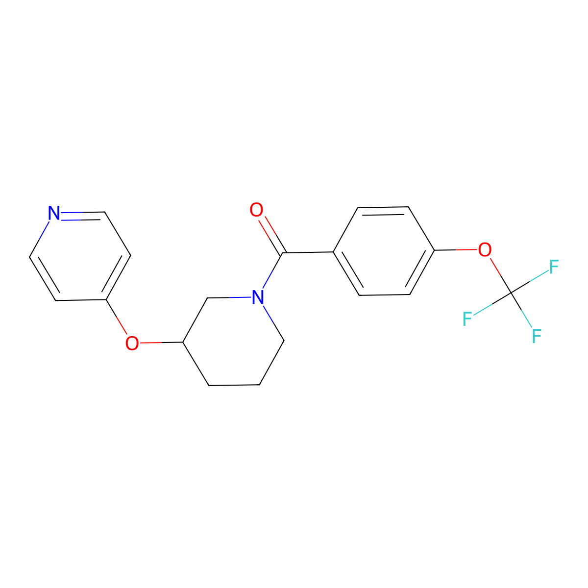4-({1-[4-(Trifluoromethoxy)benzoyl]piperidin-3-yl}oxy)pyridine molecular structure, CAS 2034499-69-7