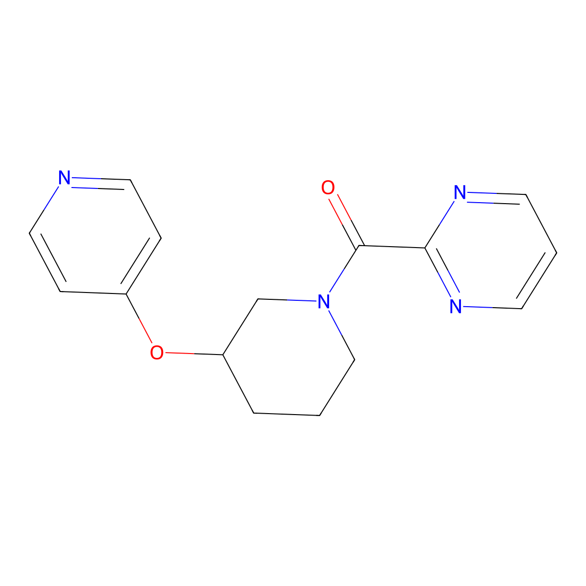 (3-(Pyridin-4-yloxy)piperidin-1-yl)(pyrimidin-2-yl)methanone molecular structure, CAS 2034499-72-2