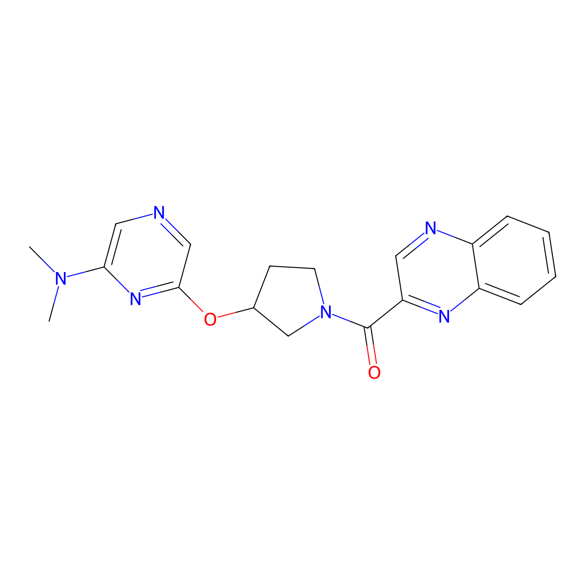 (3-((6-(Dimethylamino)pyrazin-2-yl)oxy)pyrrolidin-1-yl)(quinoxalin-2-yl)methanone molecular structure, CAS 2034499-82-4